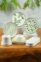 Hermia Juego de Desayuno de 22 Piezas Verde y Blanco MCH09974